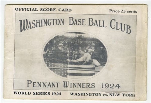 1924 World Series Program – New York Giants at Washington Senators 